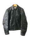 【中古】AERO LEATHER◆レザージャケット ブルゾン/34/レザー/BLK【メンズウェア】