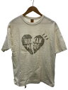 【中古】HUMAN MADE◆x MARK RONSON/ロゴプリントTシャツ/XL/コットン/WHT/無地【メンズウェア】
