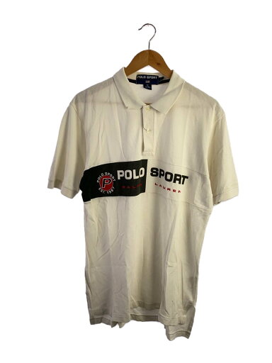 【中古】POLO SPORT◆90s/ポロシャツ/L/コットン/WHT/無地【メンズウェア】 【中古】POLO SPORT◆90s/ポロシャツ/L/コットン/WHT/無地【メンズウェア】