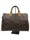 【中古】LOUIS VUITTON◆1)スピーディ35_モノグラム・キャンバス_BRW/PVC/BRW【バッグ】