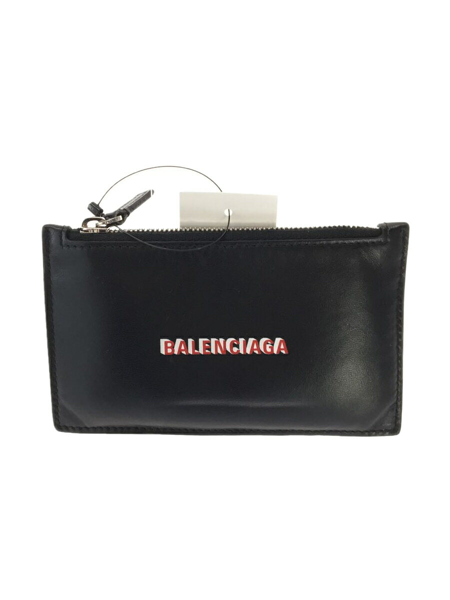 【中古】BALENCIAGA◆カードケース/レザー/BLK/メンズ【服飾雑貨他】