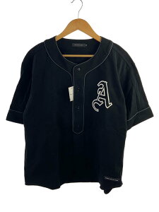 【中古】ALWAYS OUT OF STOCK◆BASEBALL SHIRT/半袖シャツ/M/コットン/BLK/AC20SS-S02【メンズウェア】