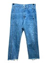 【中古】KAIKO◆BUG DENIM PANTS/ボトム/1/デニム/IDG/無地/KAIKO-19-009【メンズウェア】