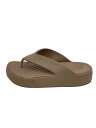 【中古】crocs◆GETAWAY PLATFORM FLIP/サンダル/--/BRW【シューズ】