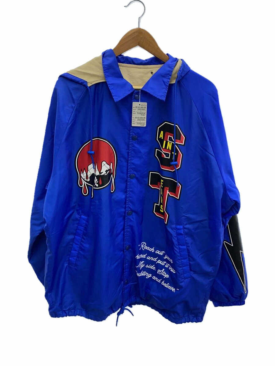 【中古】SAINT MICHAEL◆DT_COACH JKT/コーチジャケット/L/ナイロン/BLU/SM-A22-0000-055【メンズウェア】