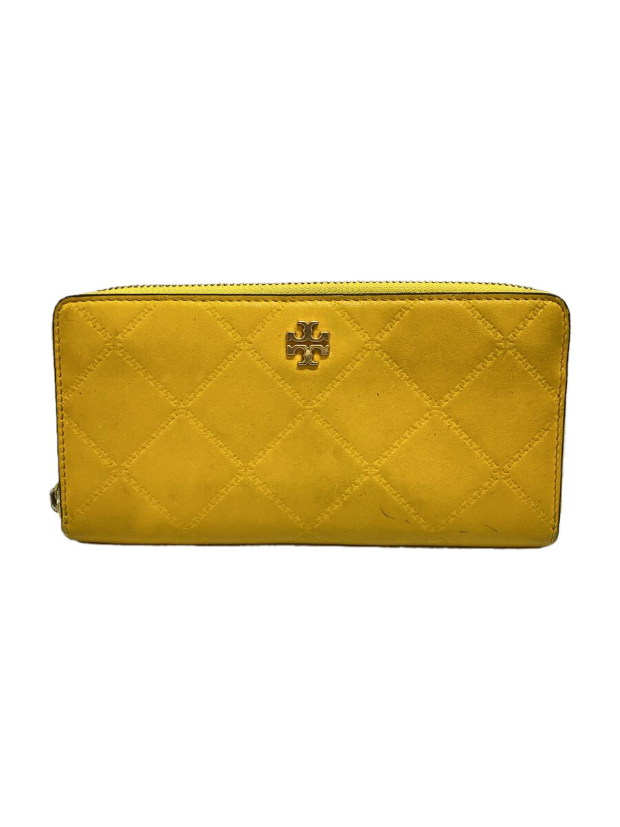 【中古】TORY BURCH◆長財布/レザー/YLW/無地/レディース/10005933//【服飾雑貨他】