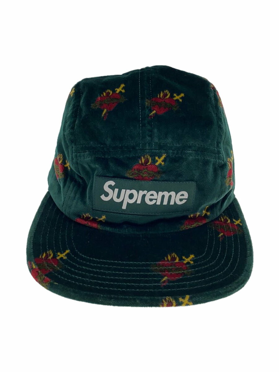 【中古】Supreme◆17AW/Sacred Hearts Camp Cap/キャップ/FREE/グリーン/メンズ/ベロア//【服飾雑貨他】