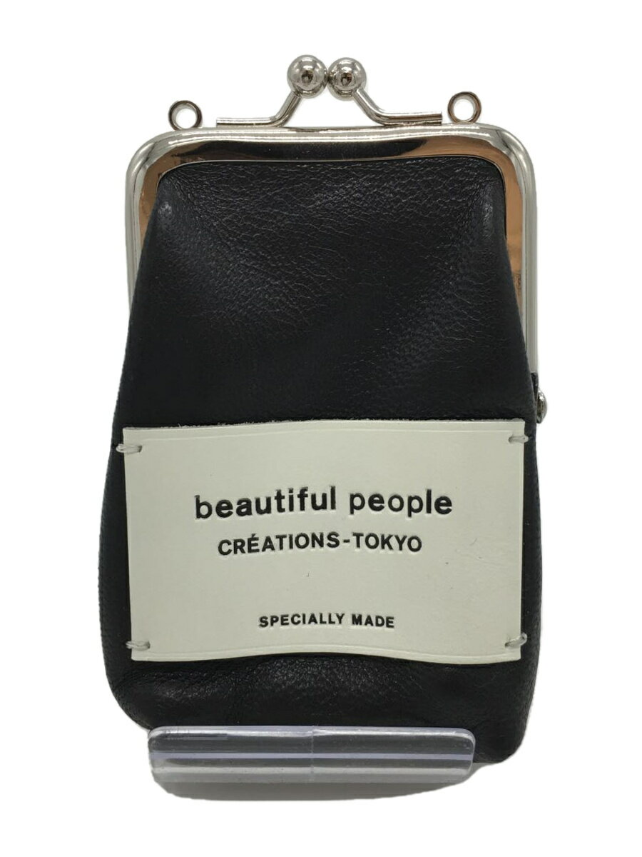 【中古】beautiful people◆コインケース/レザー/BLK/無地/メンズ【服飾雑貨他】