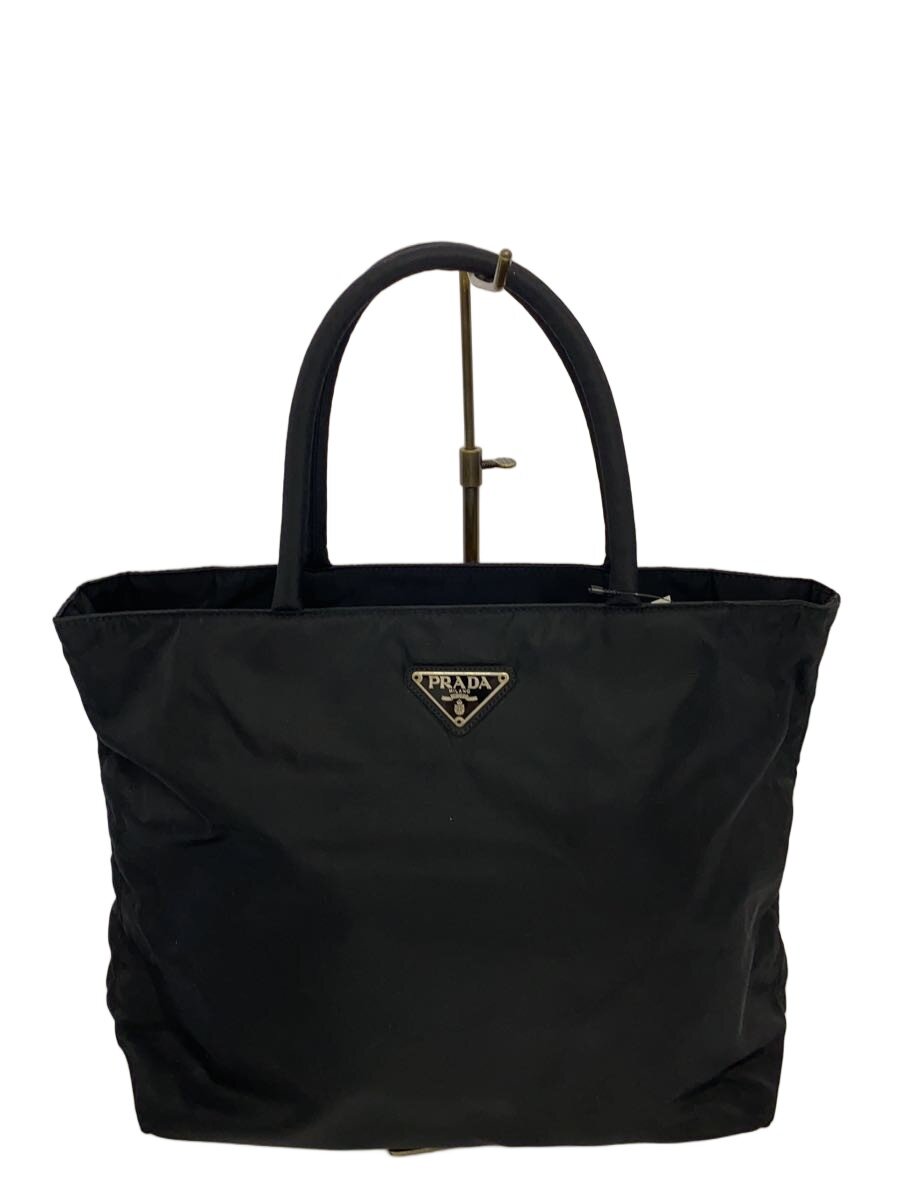 【中古】PRADA◆トートバッグ/ナイロン/BLK/無地【バッグ】