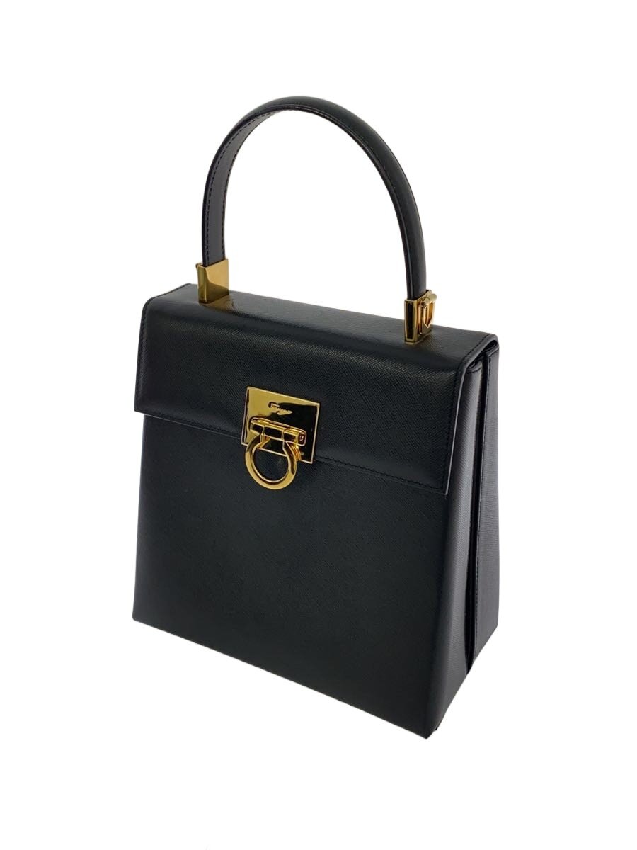 FERRAGAMO - 【中古】Salvatore Ferragamo◆ハンドバッグ/レザー/BLK/AQ-21 0160/2way/ショルダーバッグ【バッグ】