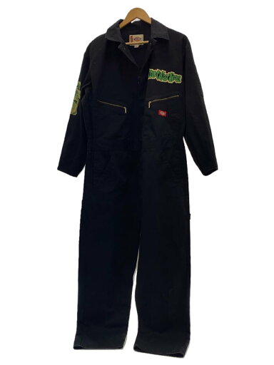 【中古】DICKIES◆オールインワン/L/コットン/ブラック/プリント【メンズウェア】 【中古】DICKIES◆オールインワン/L/コットン/ブラック/プリント【メンズウェア】