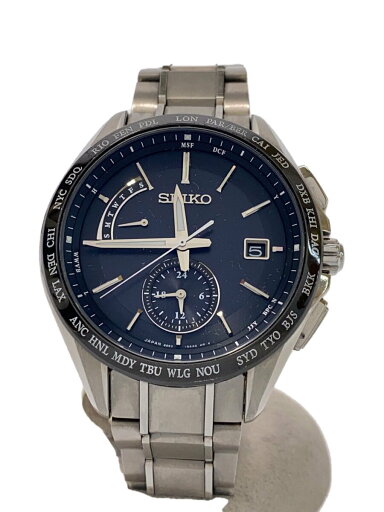 【中古】SEIKO◆ソーラー腕時計/アナログ/ステンレス/BLK/SLV/8b63-0aa0【服飾雑貨他】 【中古】SEIKO◆ソーラー腕時計/アナログ/ステンレス/BLK/SLV/8b63-0aa0【服飾雑貨他】
