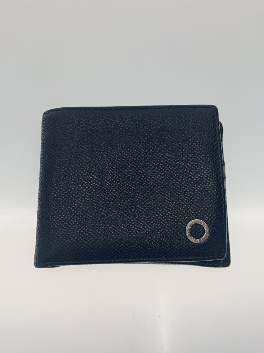 【中古】BVLGARI◆BB MAN/2つ折り財布/レザー/ブラック/メンズ/30396【服飾雑貨他】