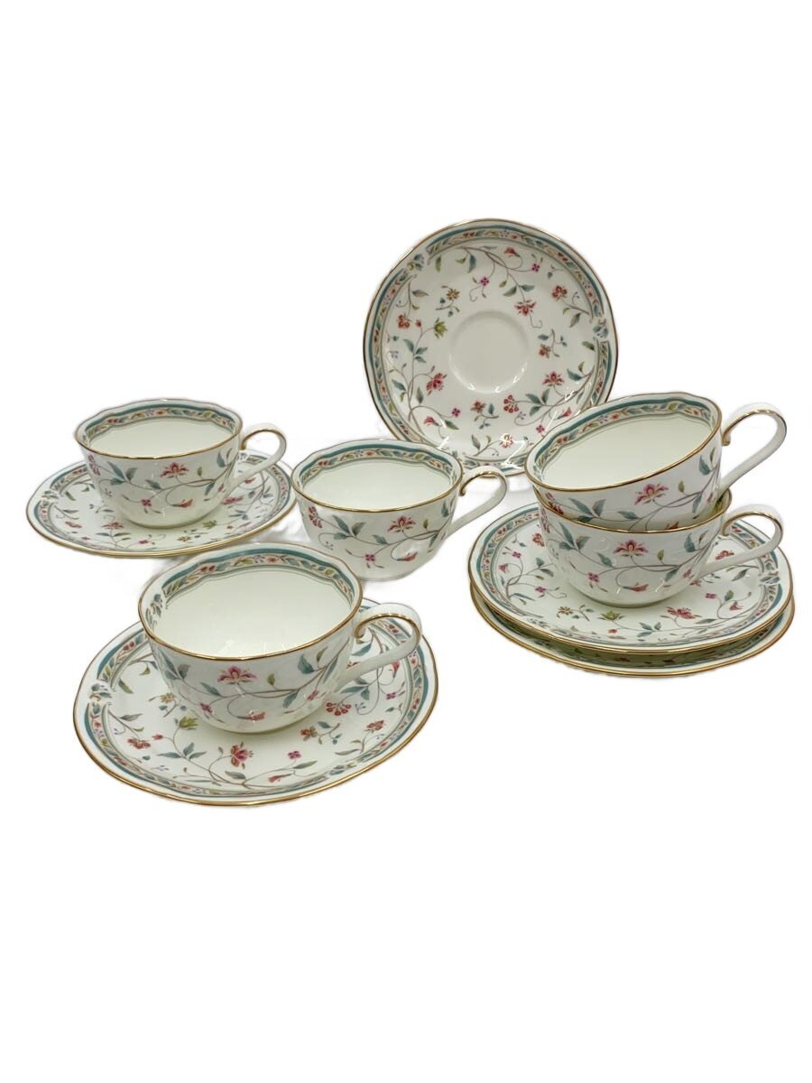 【中古】Noritake◆カップ&ソーサー/5点セット/WHT/N59387/4409/花更紗【キッチン用品】