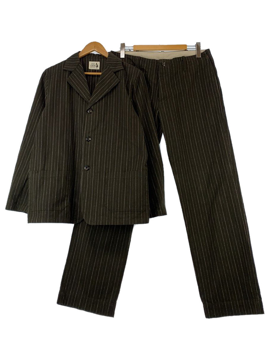 【中古】OLD CROW◆セットアップ/日本製/XL/コットン/BRW/ストライプ/0C-20-AW-05【メンズウェア】