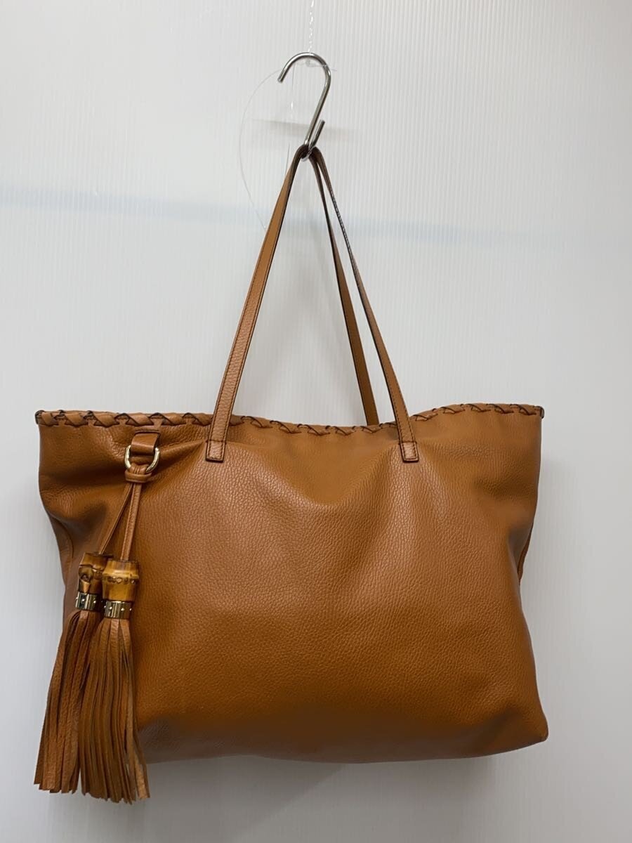 GUCCI - 【中古】GUCCI◆バンブー/タッセルレザートートバッグ/レザー/CML/354666 493492//【バッグ】
