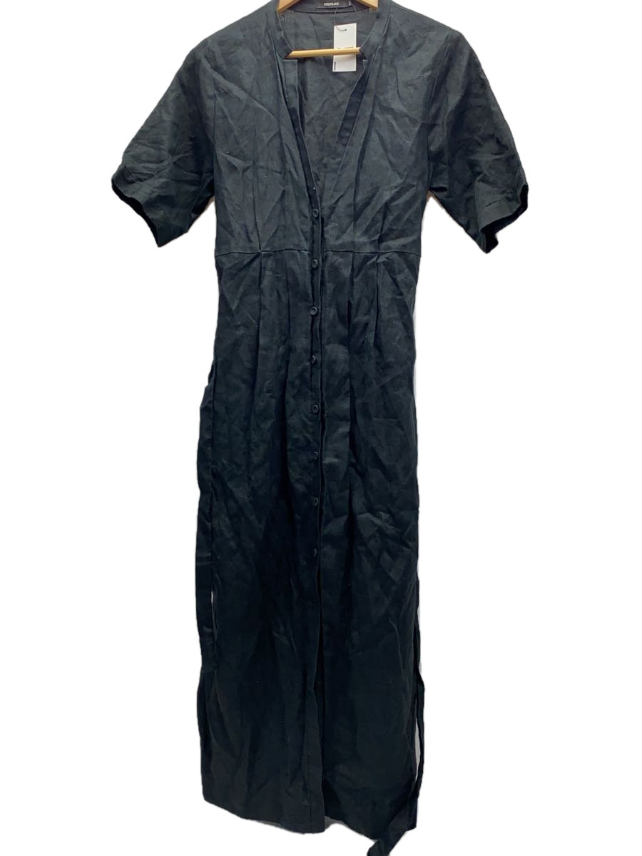 【中古】DRESSLAVE◆シャツワンピース/38/リネン/BLK//【レディースウェア】
