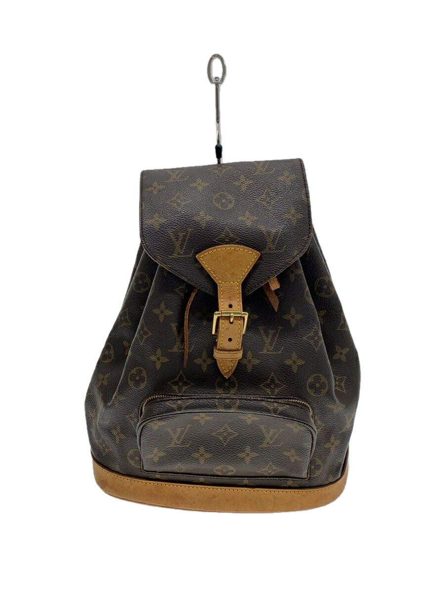 【中古】LOUIS VUITTON◆モンスリMM_モノグラム・キャンバス_BRW/PVC/BRW【バッグ】