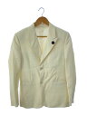 【中古】Dior HOMME◆ピークドラペル シングル2B ジャケット/44/ウール/ホワイト/クリーム/内側脇シミ有//【メンズウェア】