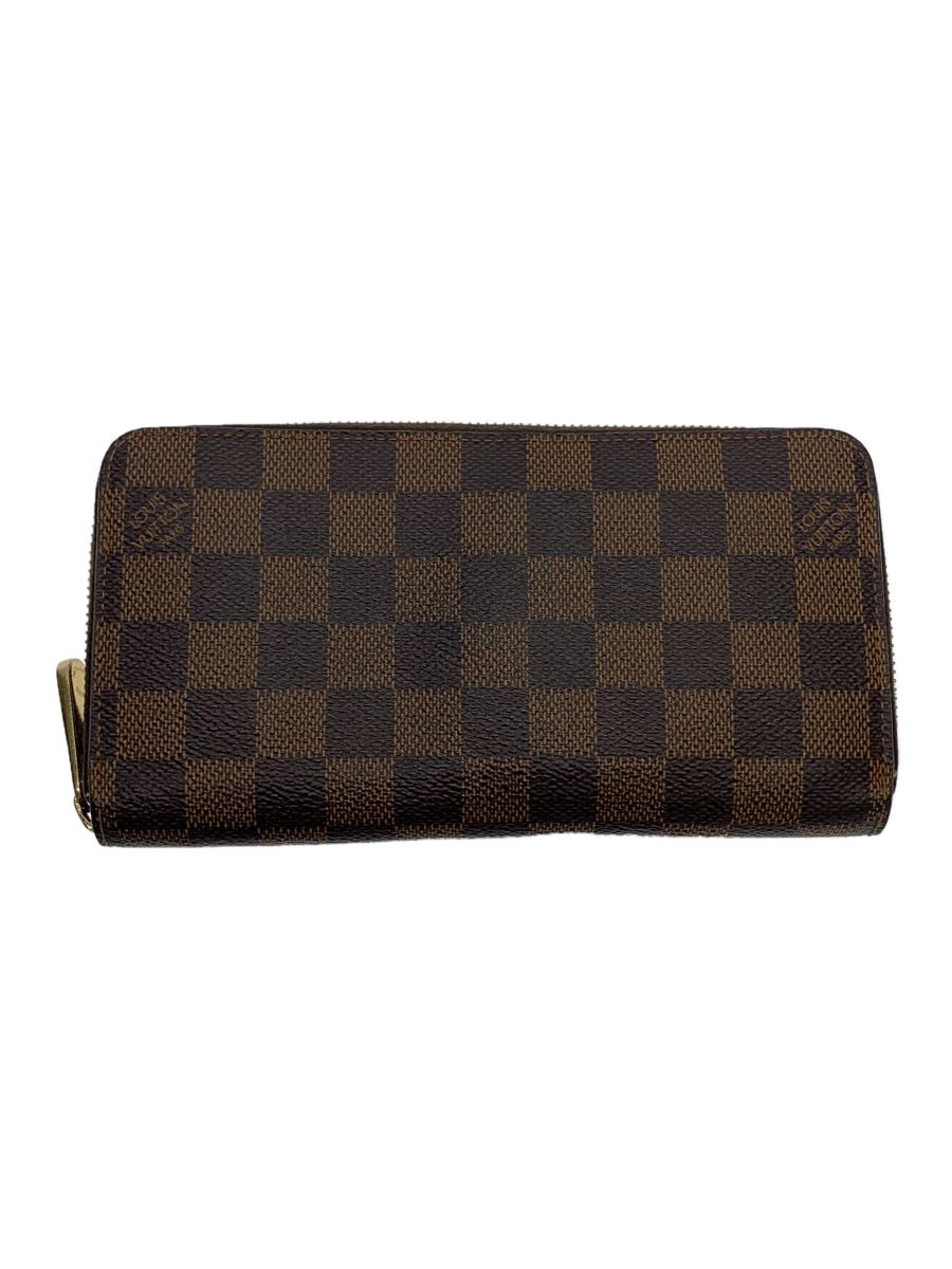【中古】LOUIS VUITTON◆2)ジッピー・ウォレット_ダミエ・エベヌ_BRW_ブラウン/PVC/BRW/オンブレCK/メンズ【服飾雑貨他】