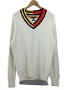 【中古】TOMMY HILFIGER◆ベスト/L/コットン/WHT【メンズウェア】