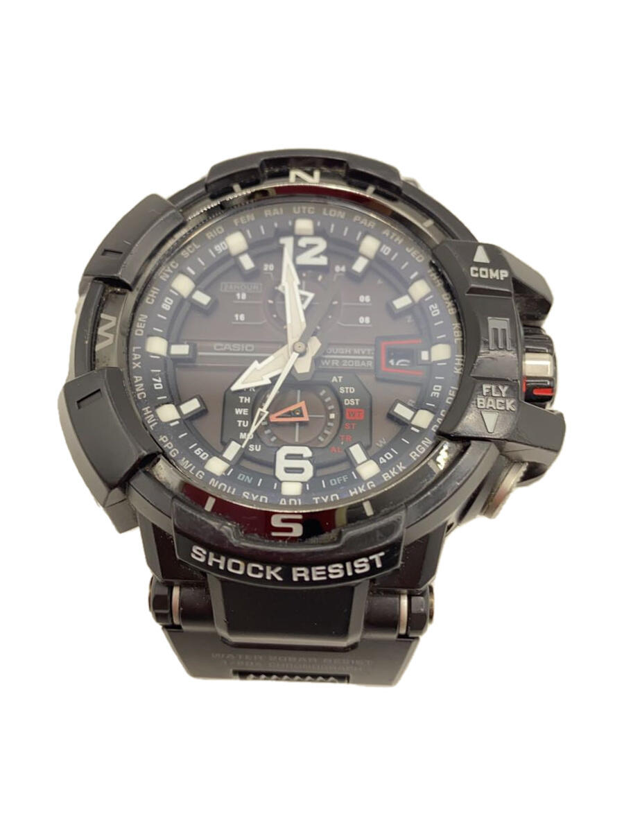 【中古】CASIO◆ソーラー腕時計・G-SHOCK/アナログ/BLK/BLK【服飾雑貨他】