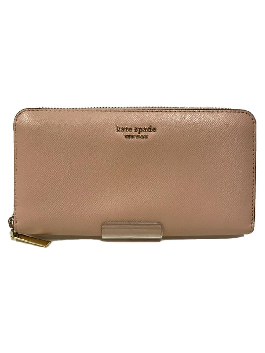 【中古】kate spade new york◆長財布/レザー/PNK/無地/レディース/PWRU7750//【服飾雑貨他】