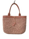 【中古】FURLA◆カゴバッグ/ハンドバッグ/ピンク/内ポケット/レディース/無地【バッグ】
