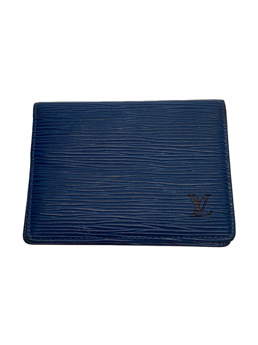 【中古】LOUIS VUITTON◆ポルト2カルト・ヴェルティカル_エピ_BLU/--/BLU/メンズ【服飾雑貨他】