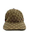 【中古】GUCCI◆GGキャンバスベースボールキャップ/L/キャンバス/BEG/メンズ/200035 KQWBG【服飾雑貨他】