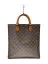 【中古】LOUIS VUITTON◆1)サック・プラ_モノグラム・キャンバス_BRW/PVC/BRW/レザー部分ヒビワレ使用感有【バッグ】