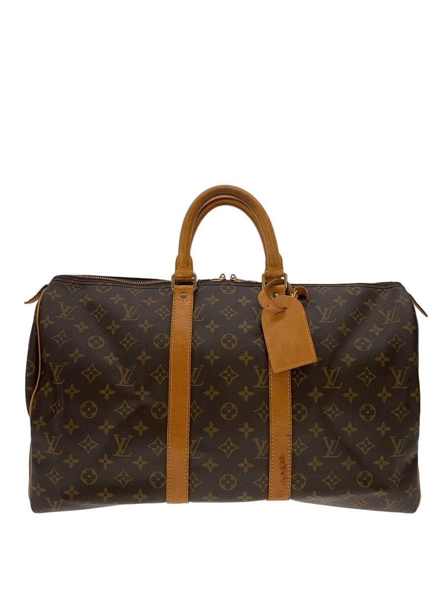 波士顿包 - 【中古】LOUIS VUITTON◆キーポル45_モノグラム・キャンバス/ビニール/ブラウン【バッグ】