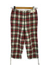 【中古】tricot COMME des GARCONS◆ボトム/--/ウール/RED/チェック/TA-P009【レディースウェア】