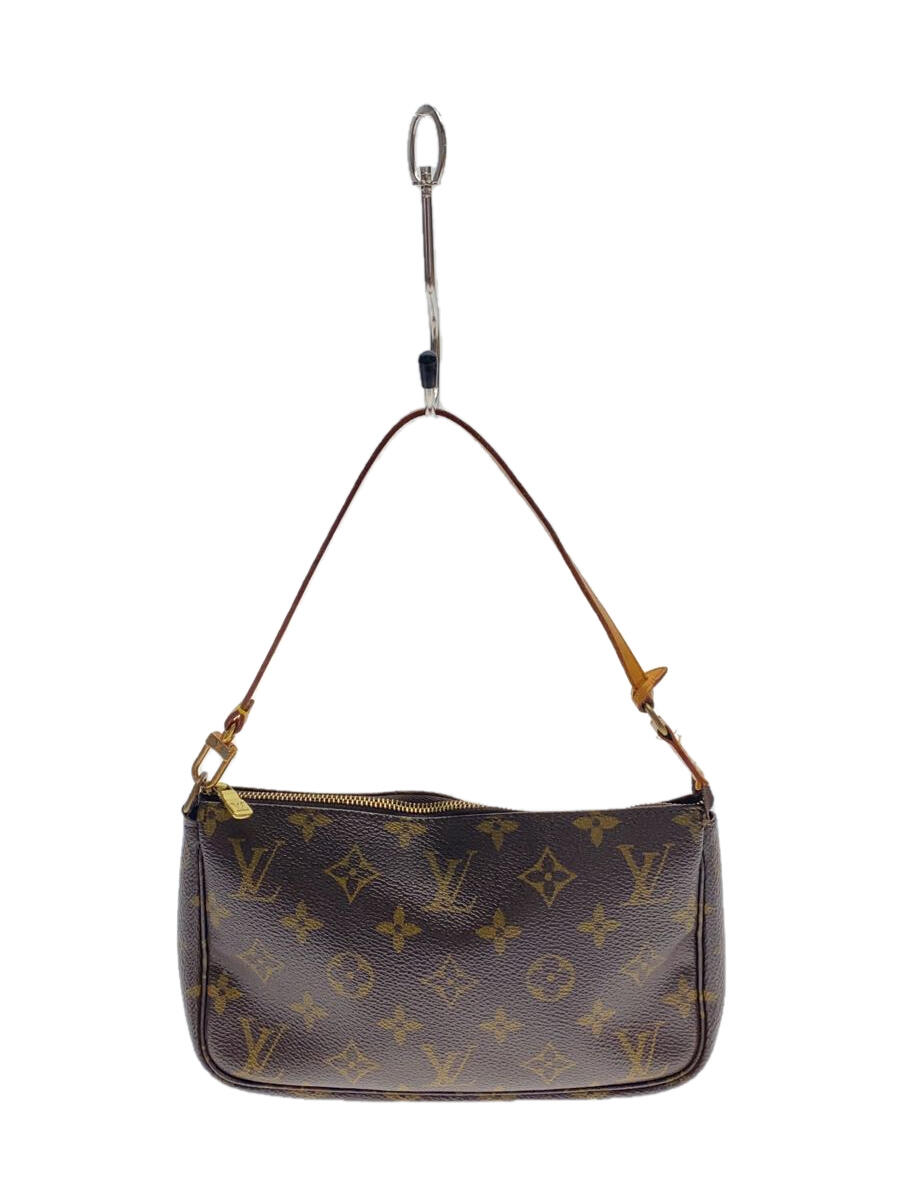 【中古】LOUIS VUITTON◆1)ポシェット・アクセソワール_モノグラム・キャンバス_BRW/PVC/BRW【バッグ】