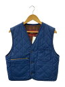 【中古】EDDIE BAUER◆キルティングベスト/S/コットン/ネイビー//【メンズウェア】