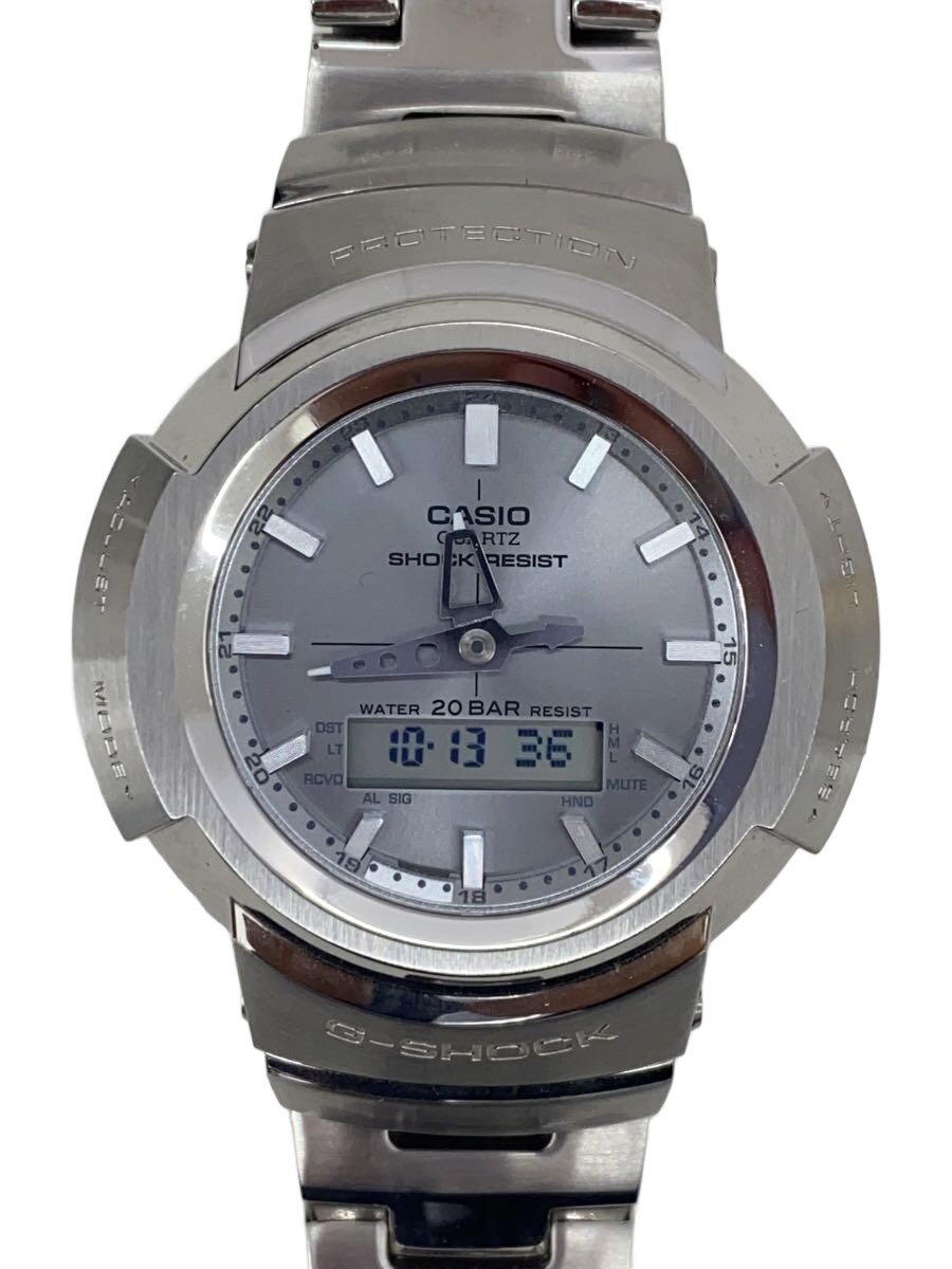 【中古】CASIO◆ソーラー腕時計/デジアナ/ステンレス/SLV/SLV/AWM-500D-1A8//【服飾雑貨他】