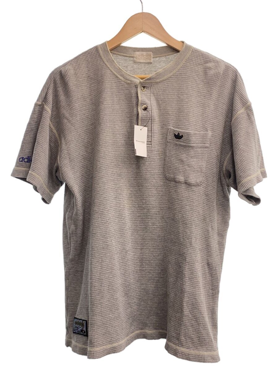 【中古】adidas◆Tシャツ/--/コットン/GRY/無地/90S/デサント//【メンズウェア】