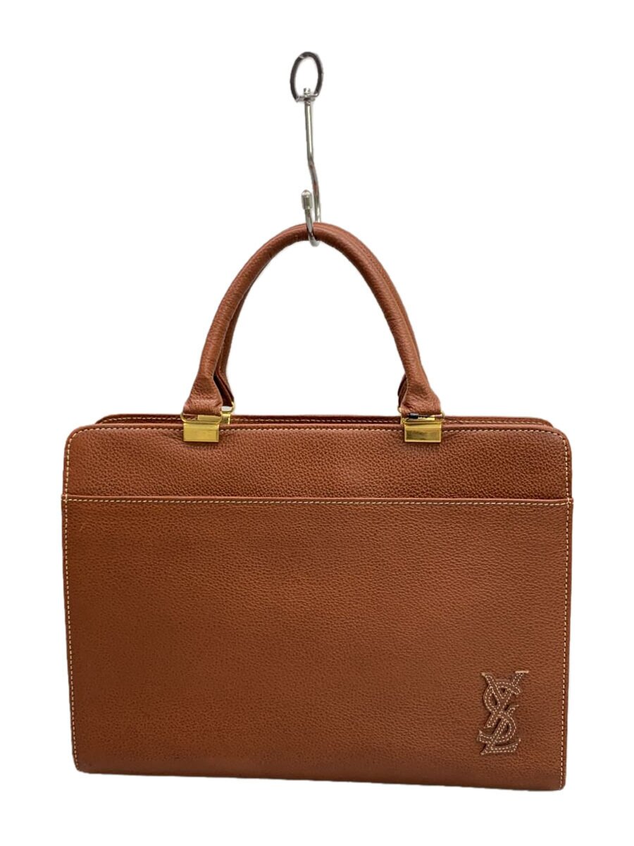 Attache Case - 【中古】YVES SAINT LAURENT◆ブリーフケース/レザー/BRW//【バッグ】