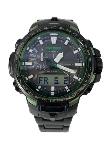 【中古】CASIO◆腕時計/デジアナ/ステンレス/GRY/BLK/prw-6100fc【服飾雑貨他】 【中古】CASIO◆腕時計/デジアナ/ステンレス/GRY/BLK/prw-6100fc【服飾雑貨他】