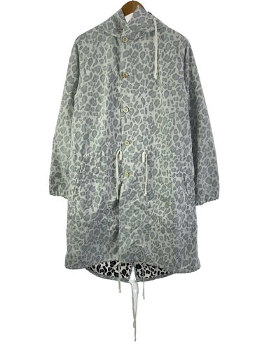 【中古】BLACK COMME des GARCONS◆AD2020/スノーパーカー/モッズコート/L/ポリエステル/WHT/レオパード/1G-C003【メンズウェア】 【中古】BLACK COMME des GARCONS◆AD2020/スノーパーカー/モッズコート/L/ポリエステル/WHT/レオパード/1G-C003【メンズウェア】