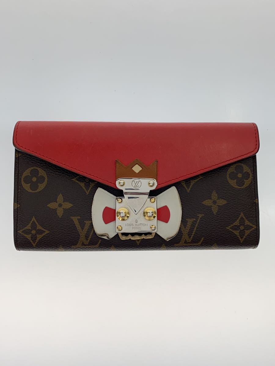 【中古】LOUIS VUITTON◆ポルト・フォイユ・サラ_モノグラム・トーテム_BRW/PVC/ブラウン/総柄/レディース【服飾雑貨他】