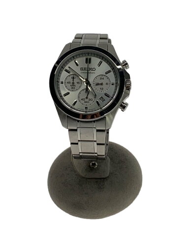 【中古】SEIKO◆クォーツ腕時計/アナログ/レザー/BLK/BLK/8T63-00D0【服飾雑貨他】 【中古】SEIKO◆クォーツ腕時計/アナログ/レザー/BLK/BLK/8T63-00D0【服飾雑貨他】