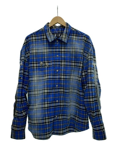 【中古】Thug Club◆長袖シャツ/2/ポリエステル/BLU/チェック/TC24SH2001【メンズウェア】 【中古】Thug Club◆長袖シャツ/2/ポリエステル/BLU/チェック/TC24SH2001【メンズウェア】
