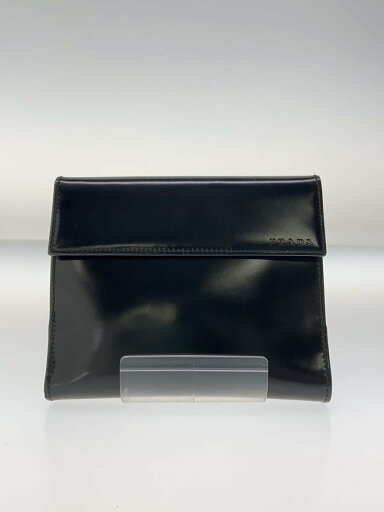 【中古】PRADA◆2つ折り財布/エナメル/ブラック/無地/メンズ【服飾雑貨他】 【中古】PRADA◆2つ折り財布/エナメル/ブラック/無地/メンズ【服飾雑貨他】