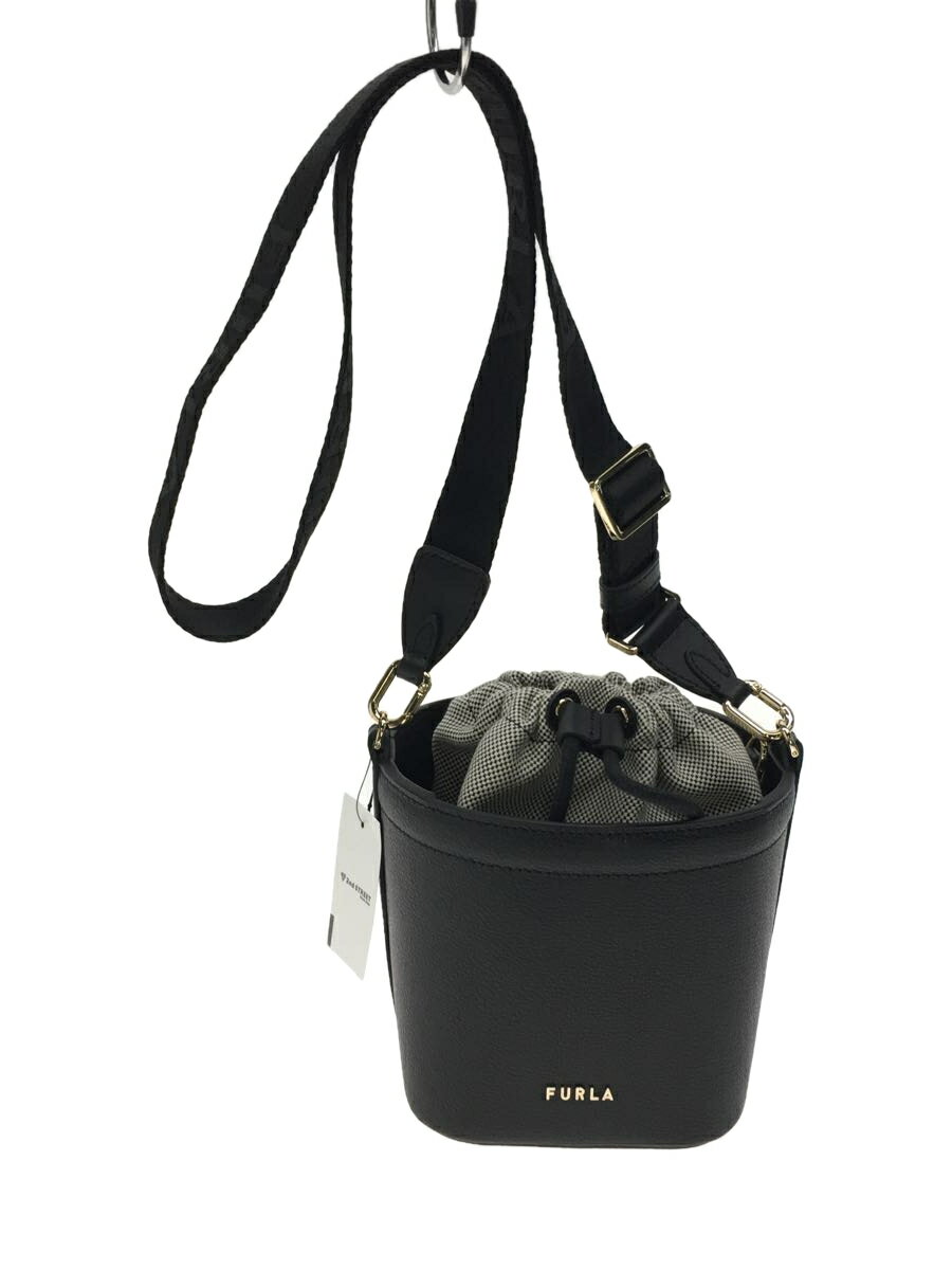 【中古】FURLA◆ショルダーバッグ/--/BLK【バッグ】