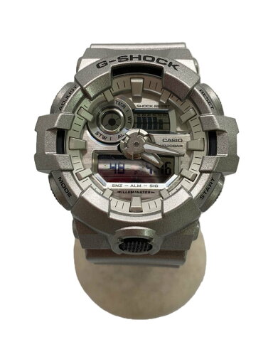 【中古】CASIO◆クォーツ腕時計_G-SHOCK/デジアナ/ラバー/SLV/SLV【服飾雑貨他】 【中古】CASIO◆クォーツ腕時計_G-SHOCK/デジアナ/ラバー/SLV/SLV【服飾雑貨他】