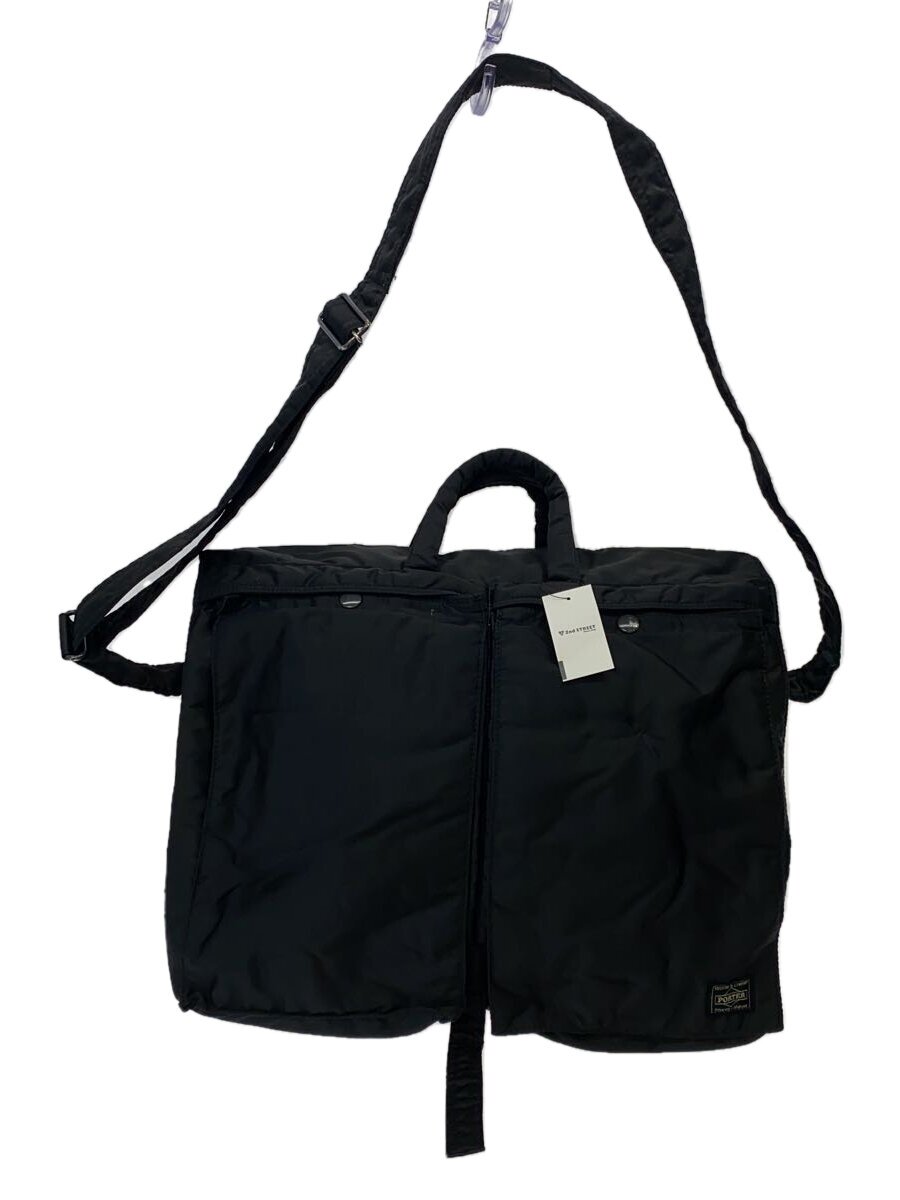 【中古】PORTER◆TANKER_2WAY SHOULDER BAG/タンカー_2wayショルダーバッグ/ブラック/黒【バッグ】