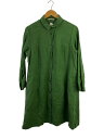 【中古】長袖ワンピース/M/リネン/グリーン【レディースウェア】(4)