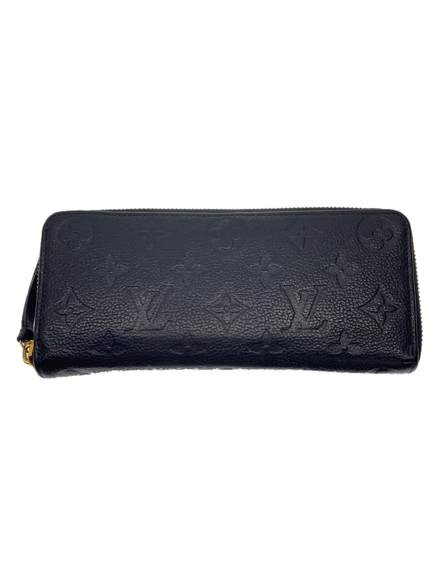 【中古】LOUIS VUITTON◆ジッピー・ウォレット_モノグラム・アンプラント_BLK/牛革/BLK/メンズ【服飾雑貨他】