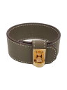 【中古】HERMES◆ブレスレット/レザー/BEG/レディース【服飾雑貨他】